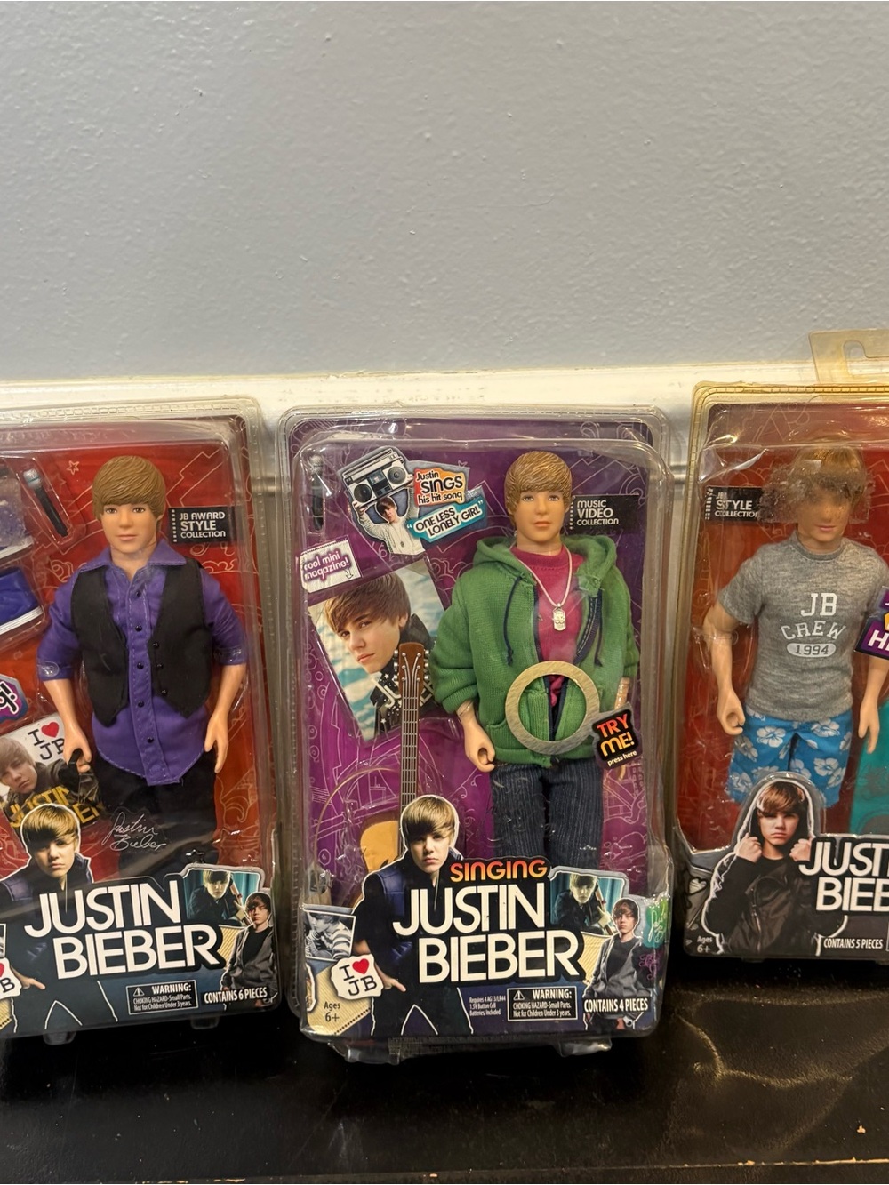 Justin Bieber Doll Singing Baby and Justin’s New Hair 3 Doll: Lot NRFB